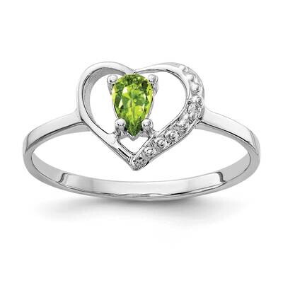 5x3mm Pear Peridot Diamond Ring 14k White Gold X9729PE_AA, MPN: X9729PE_AA, 883957643144