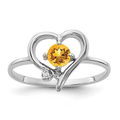 4mm Citrine Diamond Ring 14k white Gold X9737CI/A, MPN: X9737CI/A, 883957639369
