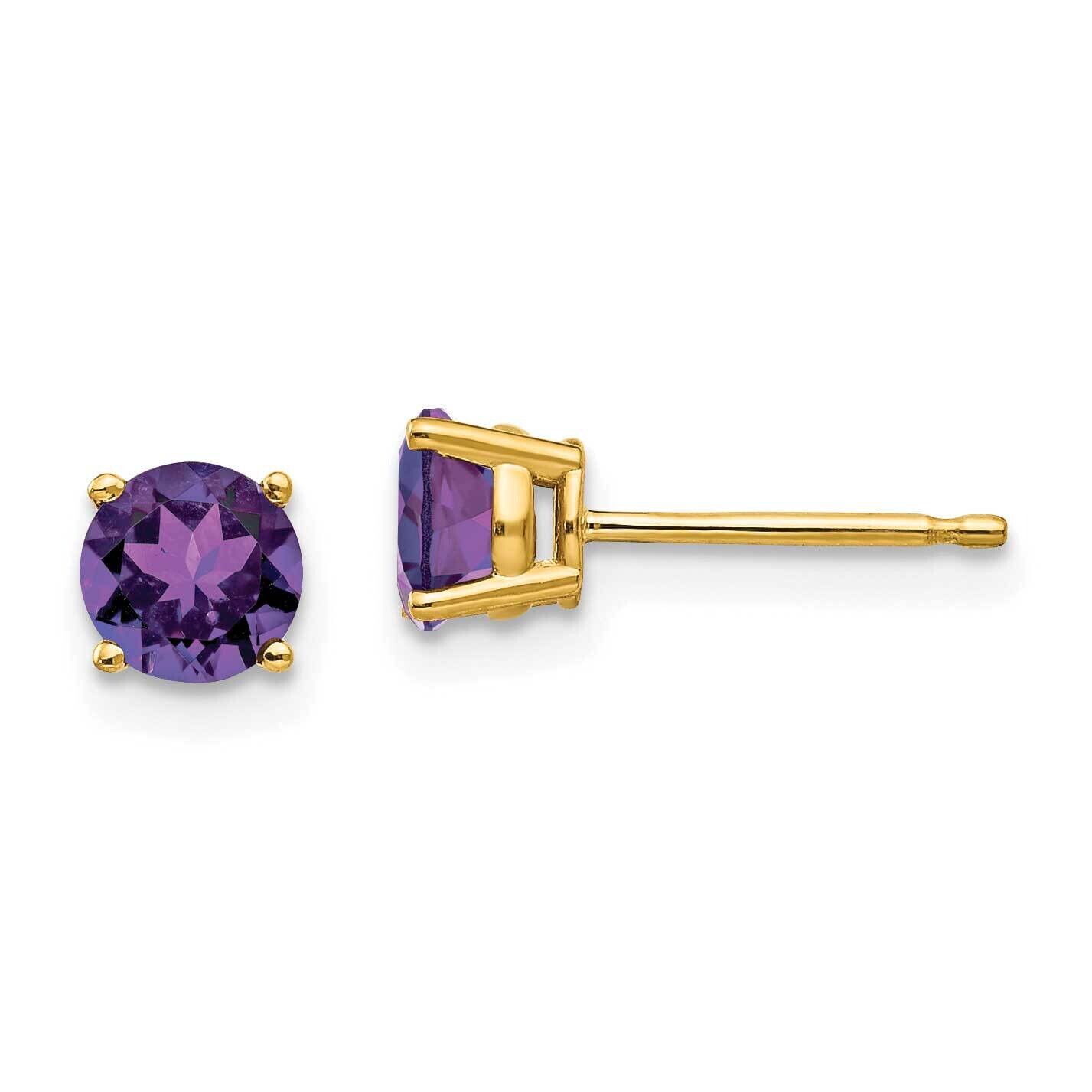 5mm Amethyst Post Earrings 14k Gold XE72AM, MPN: XE72AM, 883957337685