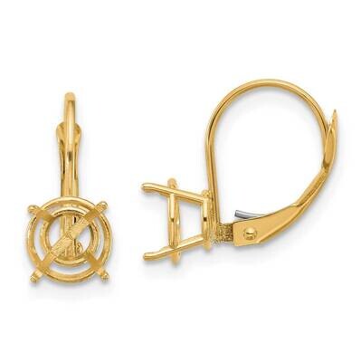 7mm Round Leverback Earring Mounting 14k Gold XLB113, MPN: XLB113, 191101835919