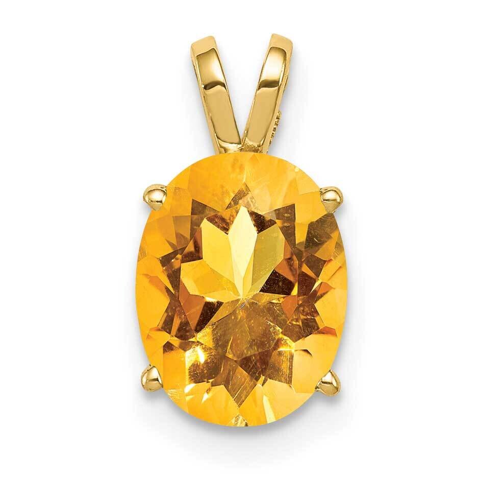 9x7mm Oval Citrine pendant 14k Gold XP424CI, MPN: XP424CI, 883957208978