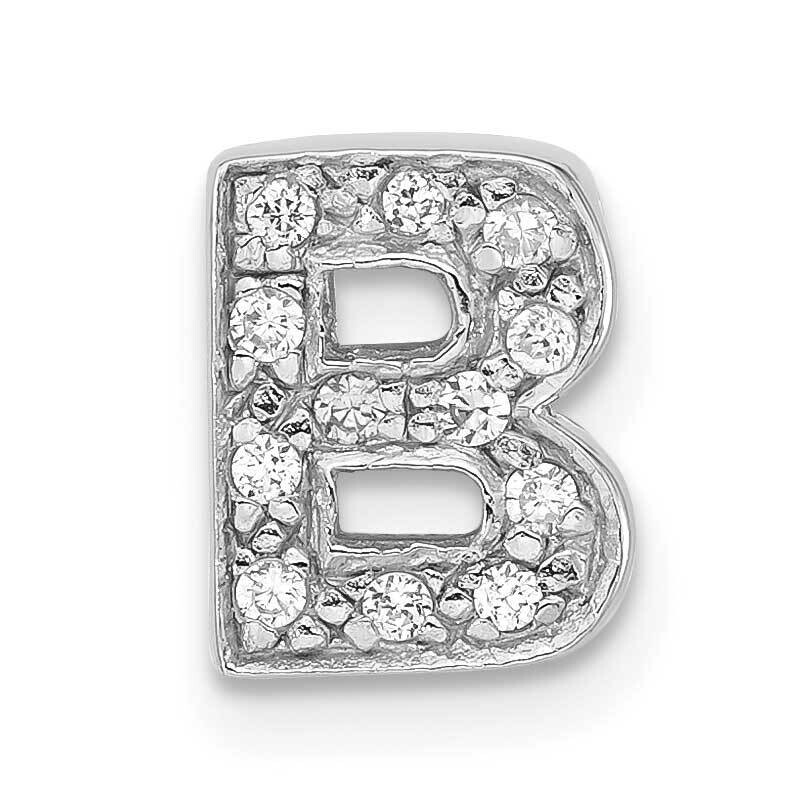 CZ Initial B Slide Sterling Silver QC4215B