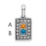 Family Jewelry Genuine Stone &amp; Diamond Set Pendant 14k White Gold XMPW41/2GY, MPN: XMPW41/2GY, 8839…