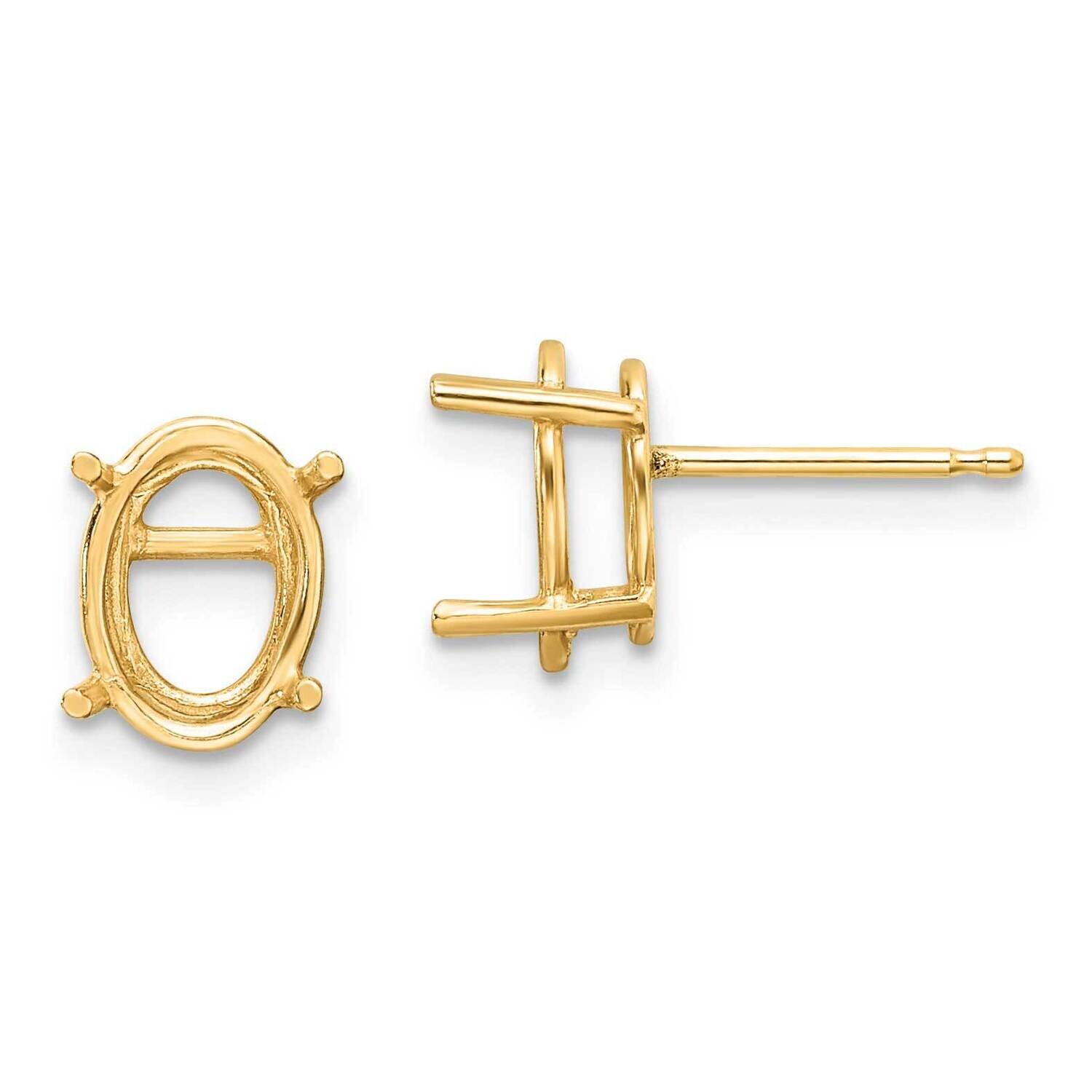 9x7 Oval Earring Mountings 14k Gold XE89, MPN: XE89, 191101835551