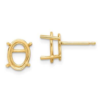9x7 Oval Earring Mountings 14k Gold XE89, MPN: XE89, 191101835551
