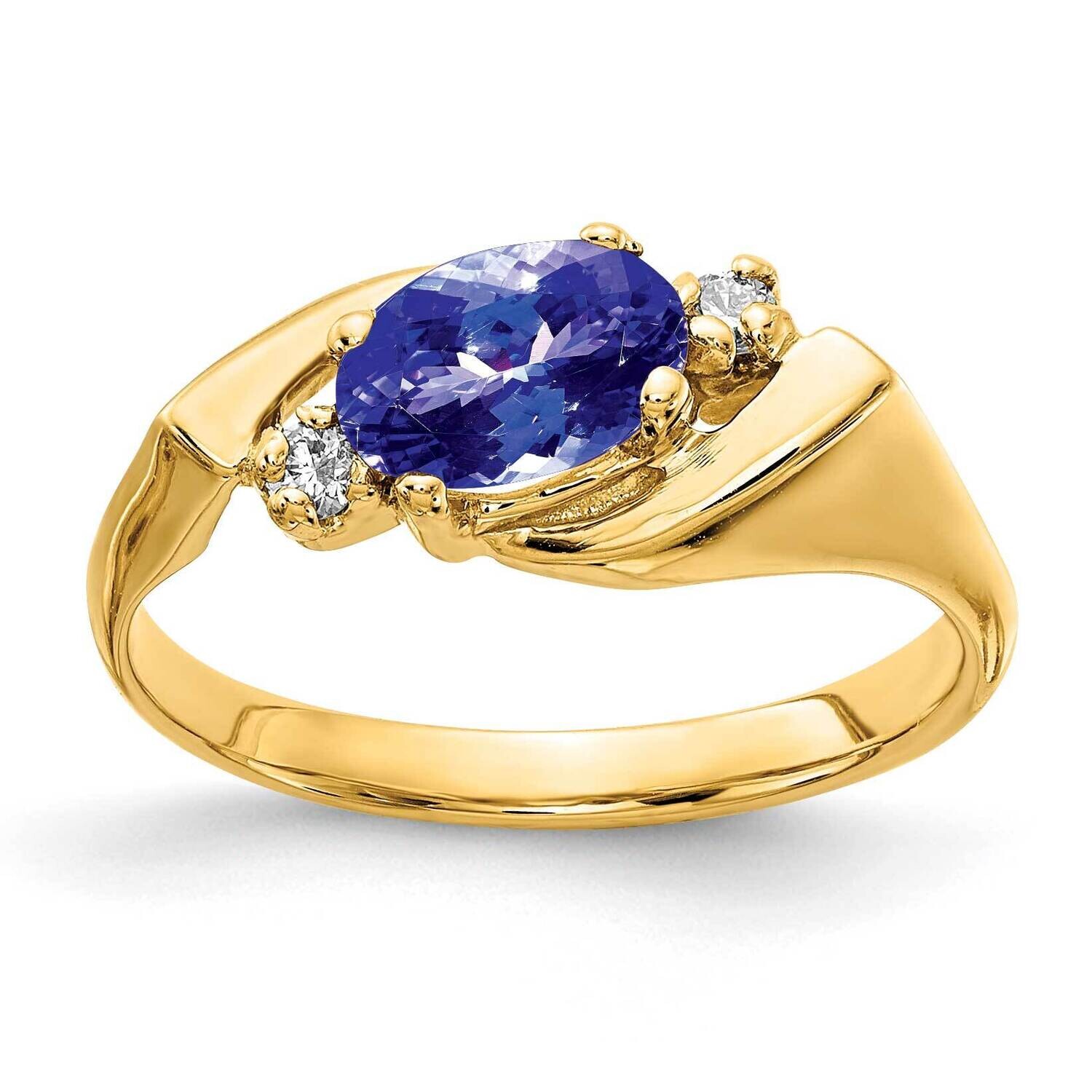 Tanzanite Diamond Ring 14k Gold 7x5mm Oval Y2260T/A, MPN: Y2260T/A, 883957613338