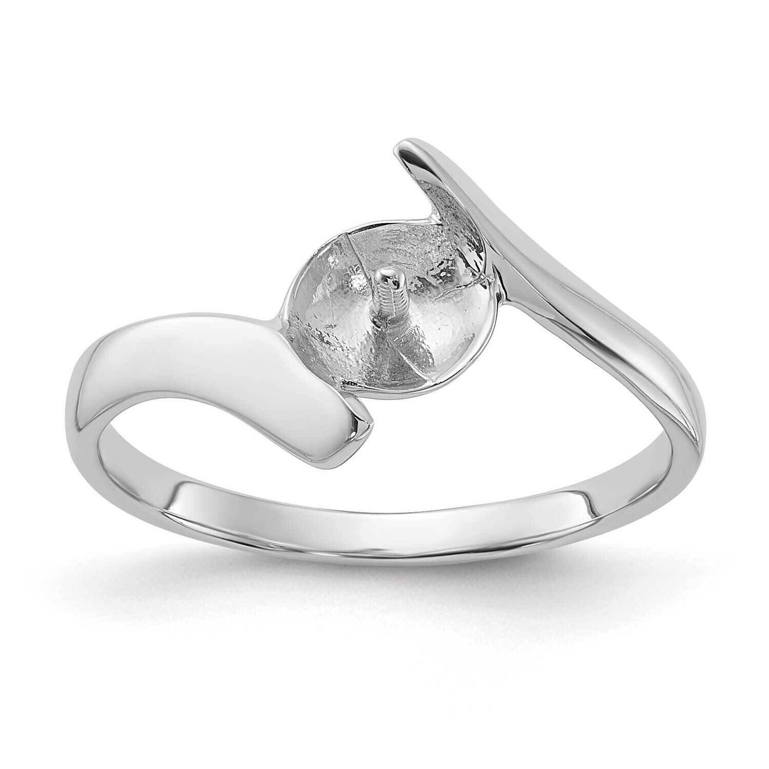 Polished Cultured Pearl Ring Mounting 14k White Gold Y1858