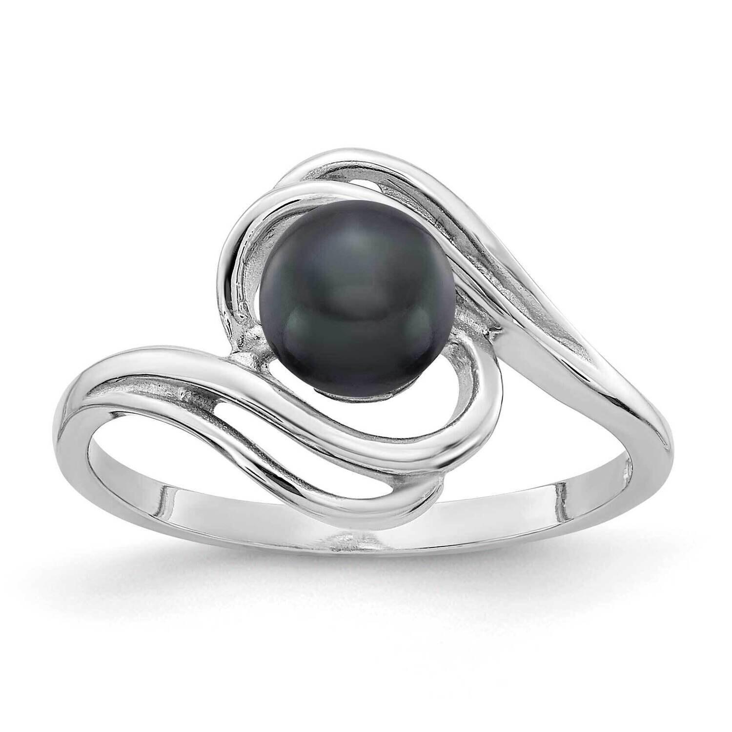 5.5mm Black Fresh Water Cultured Pearl Ring 14k white Gold Y1967BP, MPN: Y1967BP, 883957218526