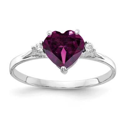 7mm Heart Rhodolite Garnet Diamond Ring 14k white Gold X9681RG/A, MPN: X9681RG/A, 883957579870
