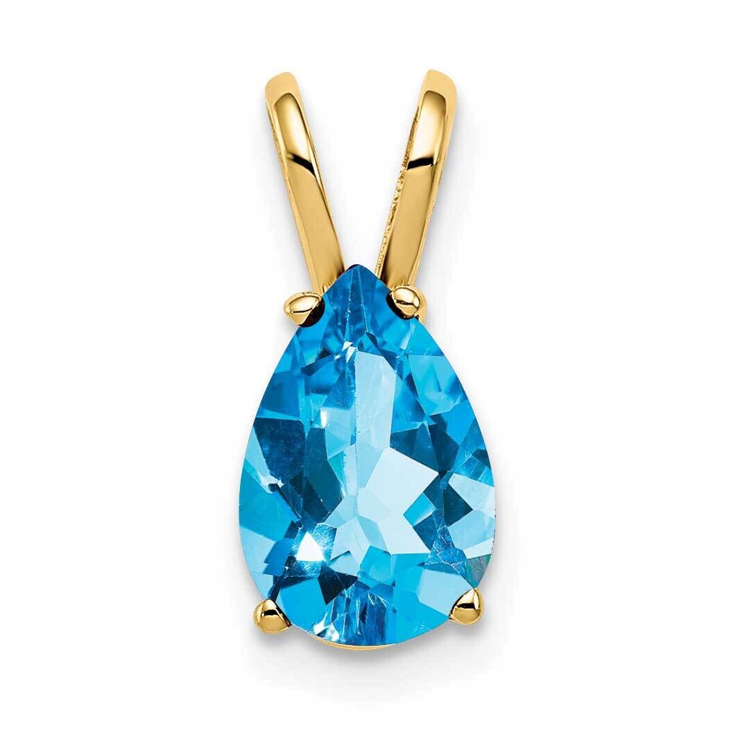 Blue Topaz Diamond pendant 14k Gold XP426BT