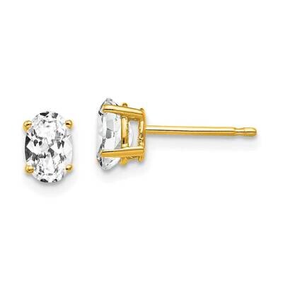 6x4mm Oval CZ Diamond Earrings 14k Gold XE86CZ Diamond, MPN: XE86CZ, 883957106458