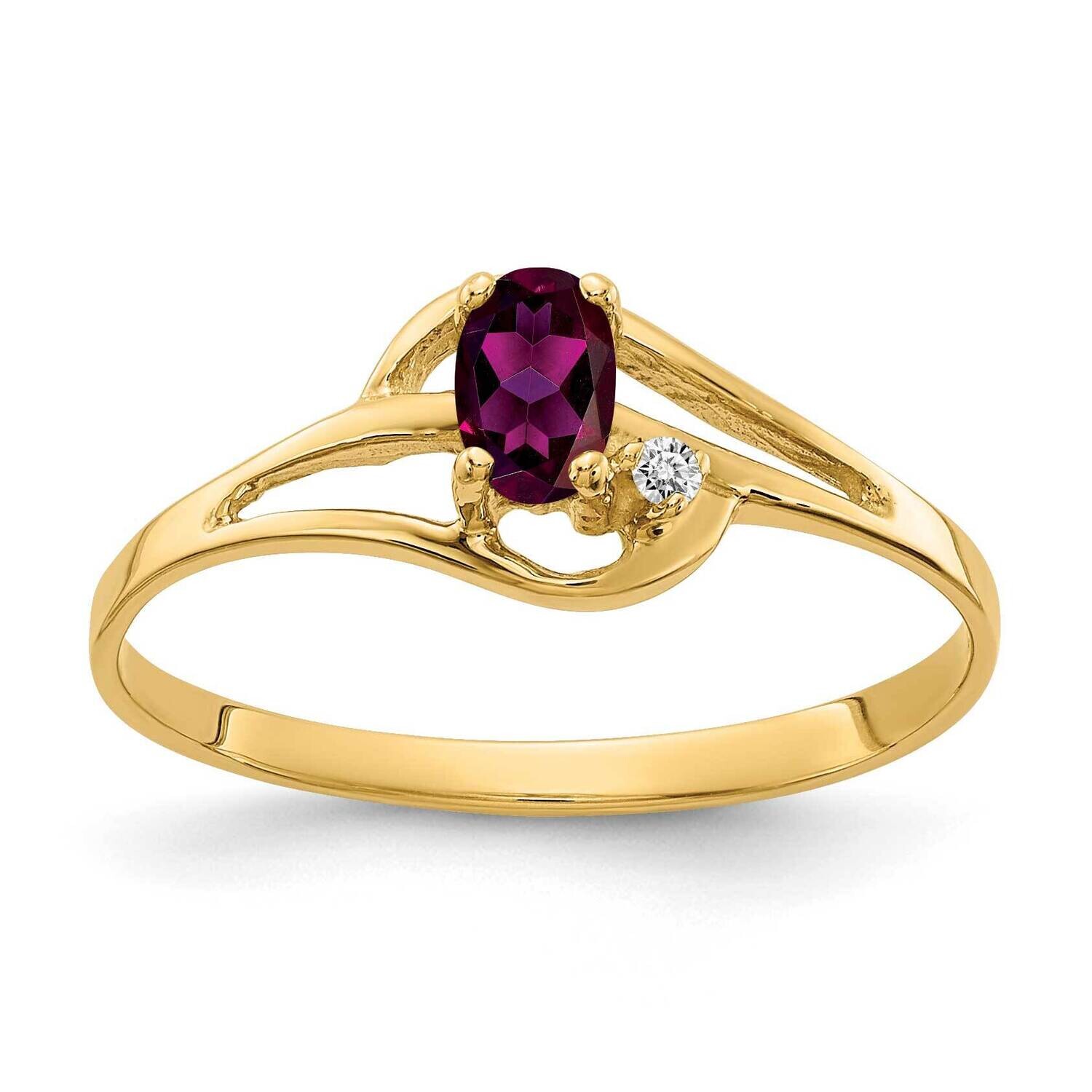 Rhodolite Garnet Diamond Ring 14k Gold 5x3mm Oval X9712RG/A, MPN: X9712RG/A, 883957630878