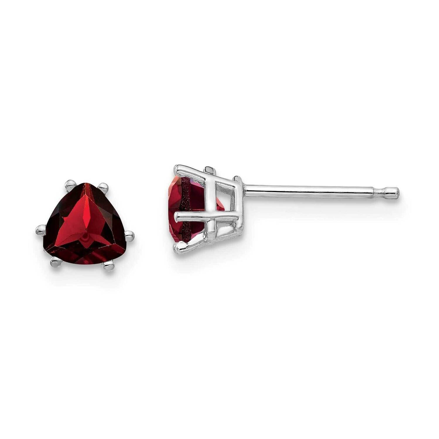 Garnet Diamond Trillion Stud Earrings 14k Gold XE93WGA, MPN: XE93WGA, 883957109664
