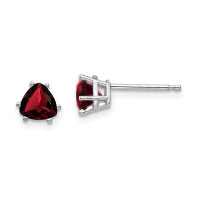 Garnet Diamond Trillion Stud Earrings 14k Gold XE93WGA, MPN: XE93WGA, 883957109664