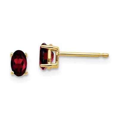 5x3mm Oval Garnet Earrings 14k Gold XE85GA, MPN: XE85GA, 883957105482