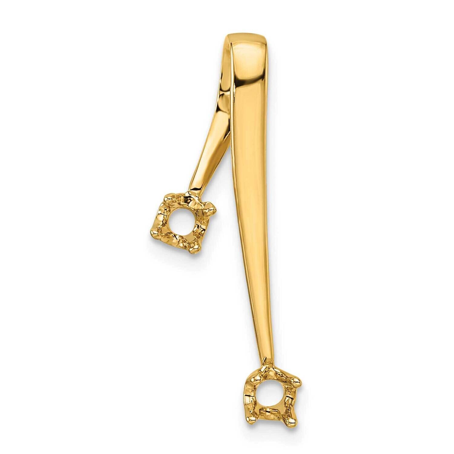 Holds 2-3mm Stone, Chain Slide Mounting 14k Gold XP34