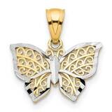 Butterfly Charm 10K Gold &amp; Rhodium 10C1001, MPN: 10C1001, 886774018645