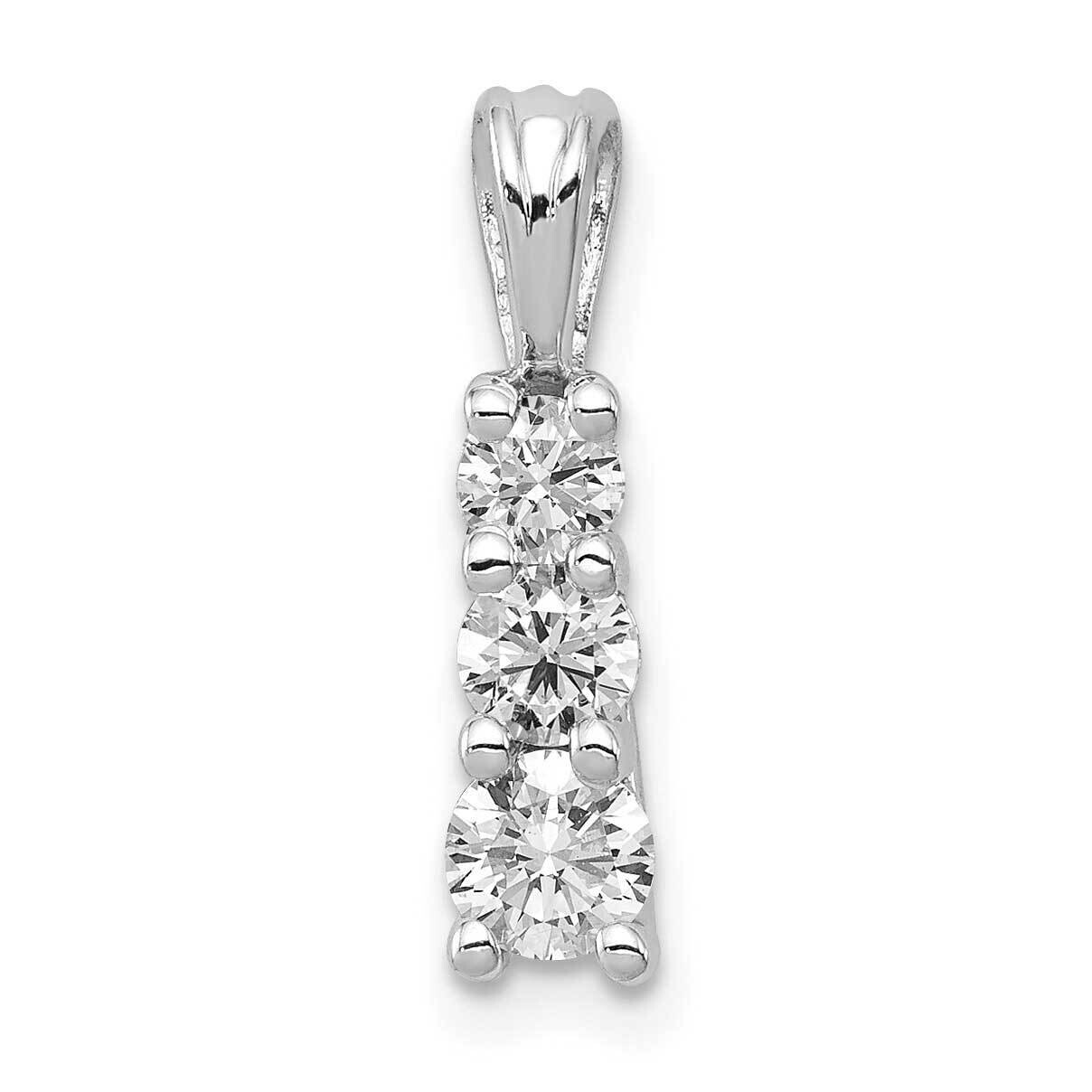Diamond three stone pendant 14k White Gold XP1399AA, MPN: XP1399AA, 883957169279