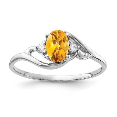 Citrine Diamond Ring 14k white Gold 6x4mm Oval Y2149CI/A, MPN: Y2149CI/A, 883957422039