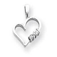 A Diamond Heart Pendant 14k White Gold XH4WA