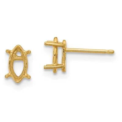 8x4 Marquise Earring Mountings 14k Gold XE104, MPN: XE104, 191101834851
