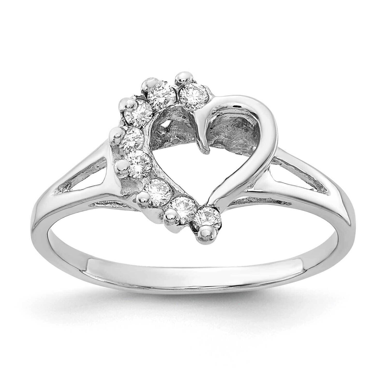 Polished .20ct. Diamond Heart Ring Mounting 14k White Gold X9594, MPN: X9594,
