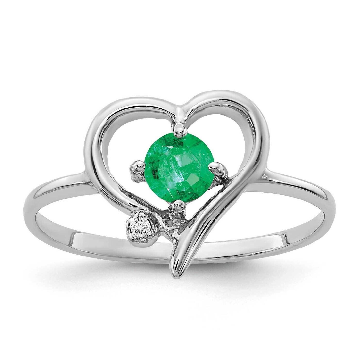 4mm Emerald Diamond Ring 14k white Gold X9737E/A, MPN: X9737E/A, 883957639444