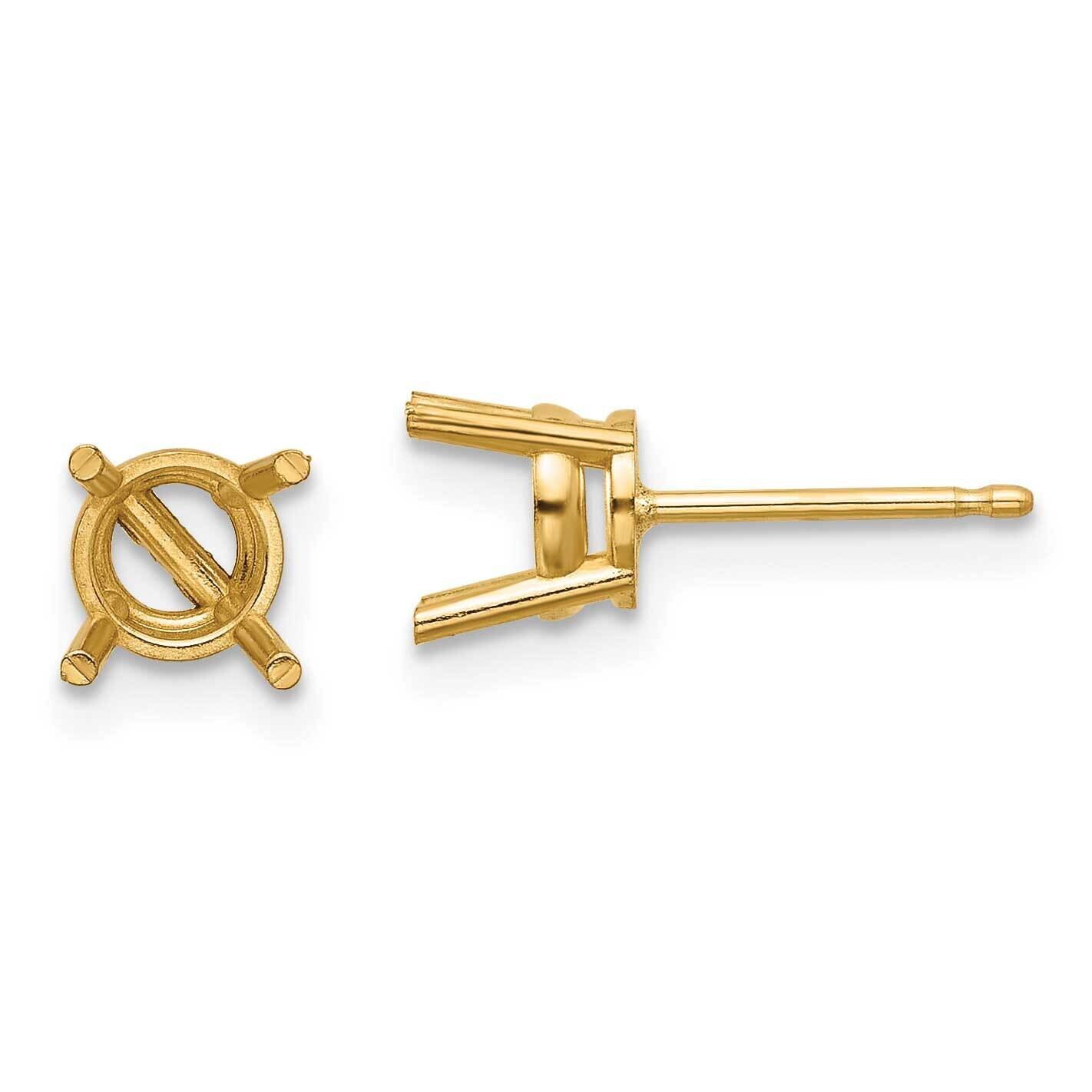 6mm Cushion Earring Mountings 14k Gold XE107, MPN: XE107, 191101834905
