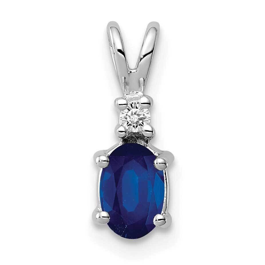 Sapphire Diamond pendant 14k white Gold 6x4mm Oval XP1003S/A, MPN: XP1003S/A, 883957171296