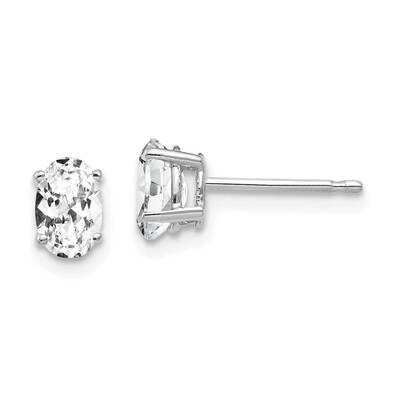 Cubic ZirconiDiamond Oval Stud Earrings 14k Gold XE86WCZ, MPN: XE86WCZ, 883957106649