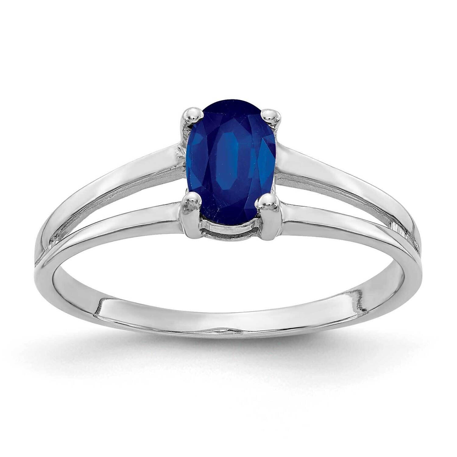 Sapphire Ring 14k white Gold 6x4mm Oval Y2074S