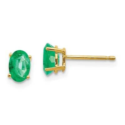 Emerald Post Earrings 14k Gold XE86E-B, MPN: XE86E-B, 883957335735