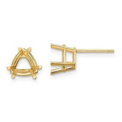 7mm Trillion Earring Mountings 14k Gold XE95, MPN: XE95, 191101835667