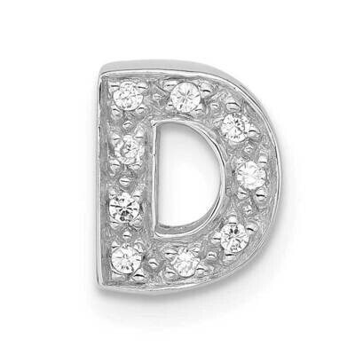 CZ Initial D Slide Sterling Silver QC4215D