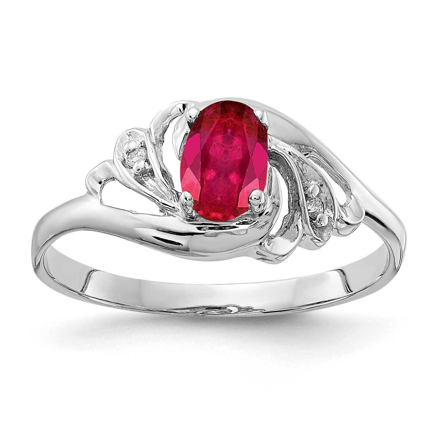 Ruby Diamond Ring 14k white Gold 6x4mm Oval X9717R/A, MPN: X9717R/A, 883957646497