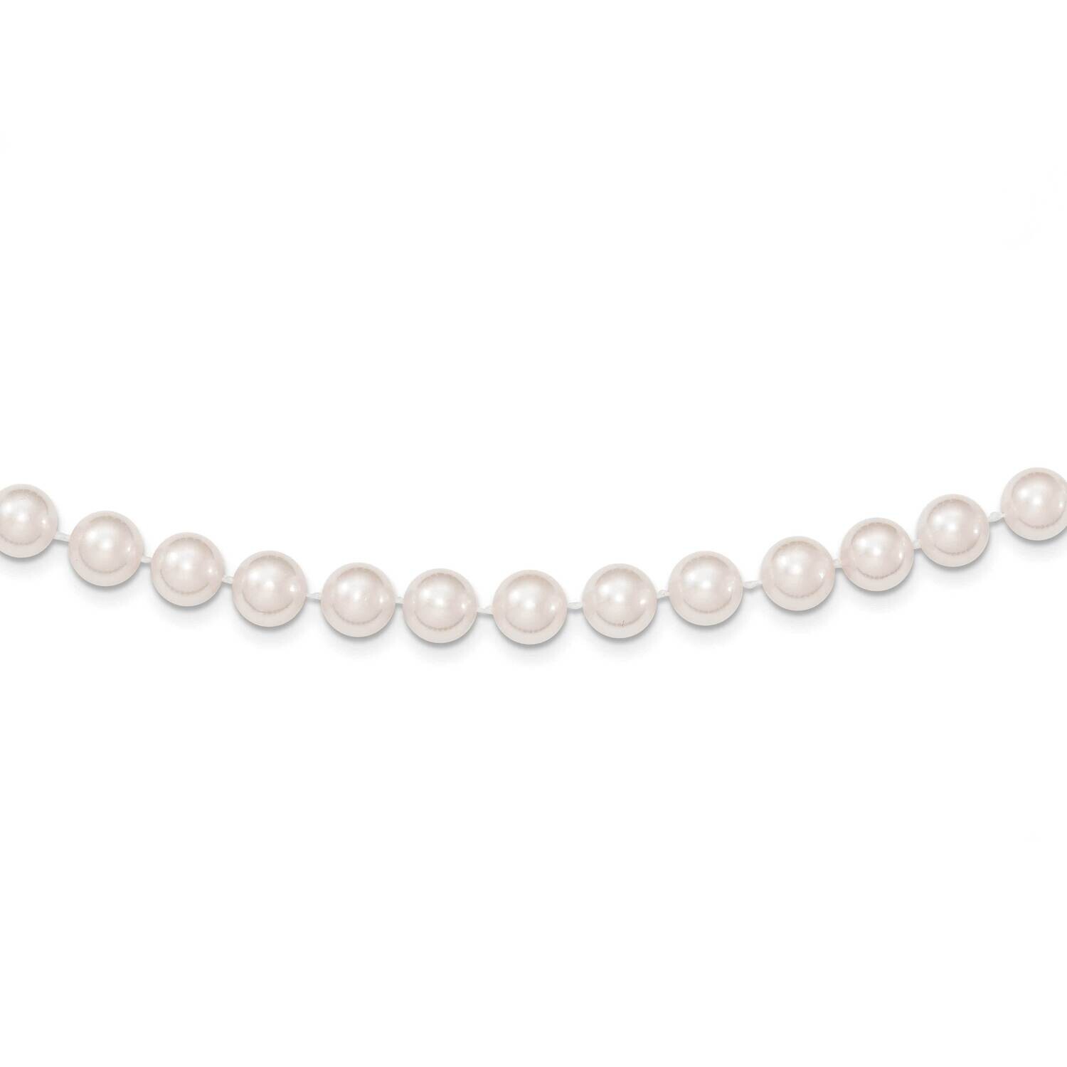 7-8mm Round White Saltwater Akoya Cultured Pearl Necklace 24 Inch 14k Gold PL70A-24