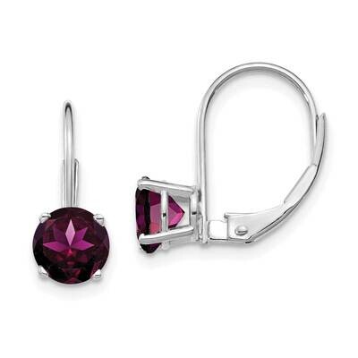 6mm Rhodolite Garnet Leverback Earrings 14k White Gold XLB112WRG, MPN: XLB112WRG, 883957226835