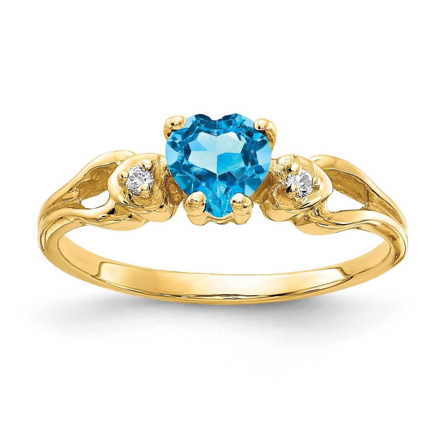 5Mm Heart Blue Topaz Diamond Ring 14k Gold Y2186BT/A, MPN: Y2186BT_AA, 883957648729