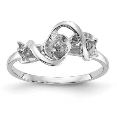 Polished .03ct. Diamond &amp; Cultured Pearl Ring Mounting 14k White Gold Y2017, MPN: Y2017,