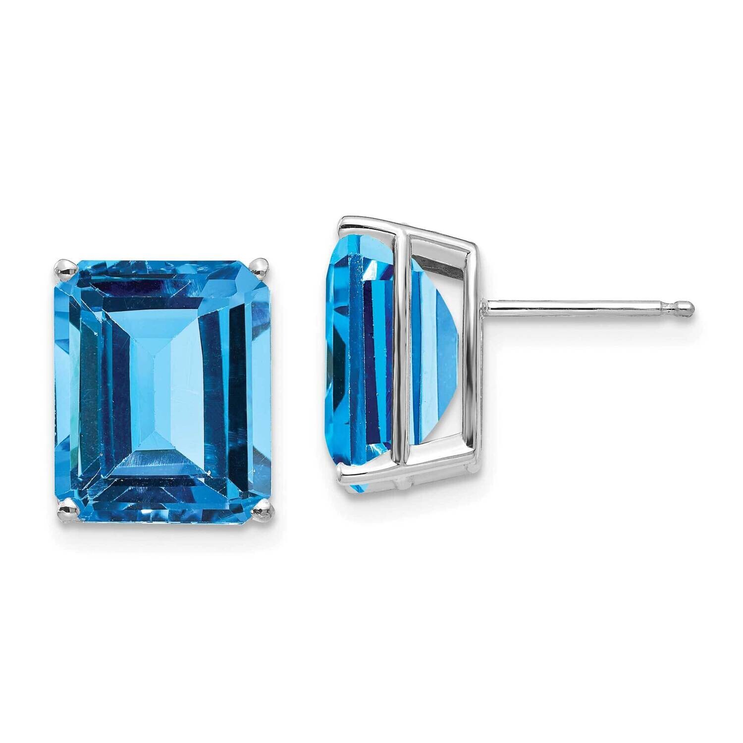 12x10mm Emerald Earring Mounting 14k White Gold XE70W, MPN: XE70W, 191101835148