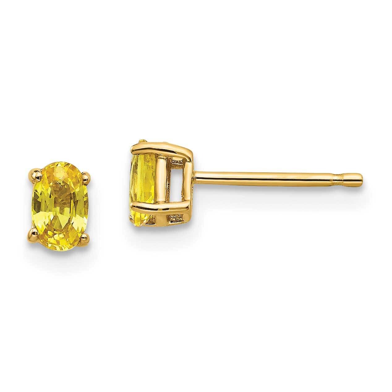 Yellow Sapphire Earrings 14k Gold XE85YS-B