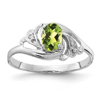 6x4mm Oval Peridot Diamond ring 14k White Gold X9717PE/AA, MPN: X9717PE/AA, 883957711416