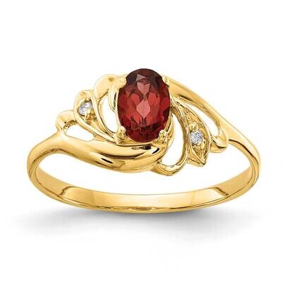 6x4mm Oval Garnet Diamond ring 14k Gold X9716GA/AA, MPN: X9716GA/AA, 883957713595