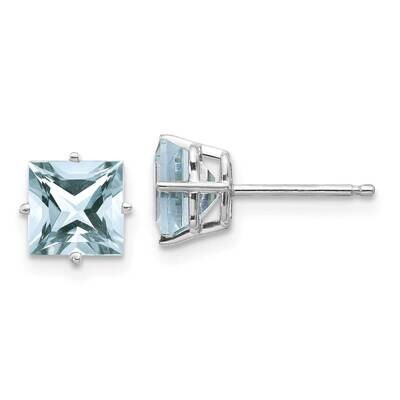 Aquamarine Earrings 14k White Gold XE62WAQ-B, MPN: XE62WAQ-B, 883957341941