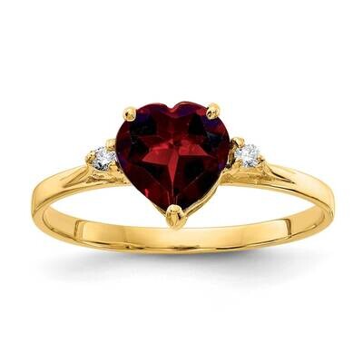 7mm Heart Garnet Diamond Ring 14k Gold X9682GA/A, MPN: X9682GA/A, 883957570907
