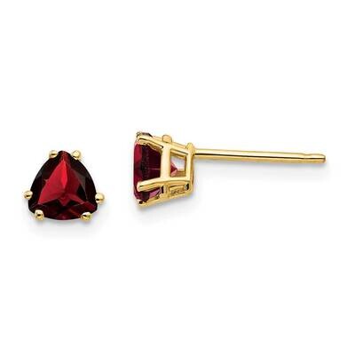 5mm Trillion Garnet Earrings 14k Gold XE93GA, MPN: XE93GA, 883957339955