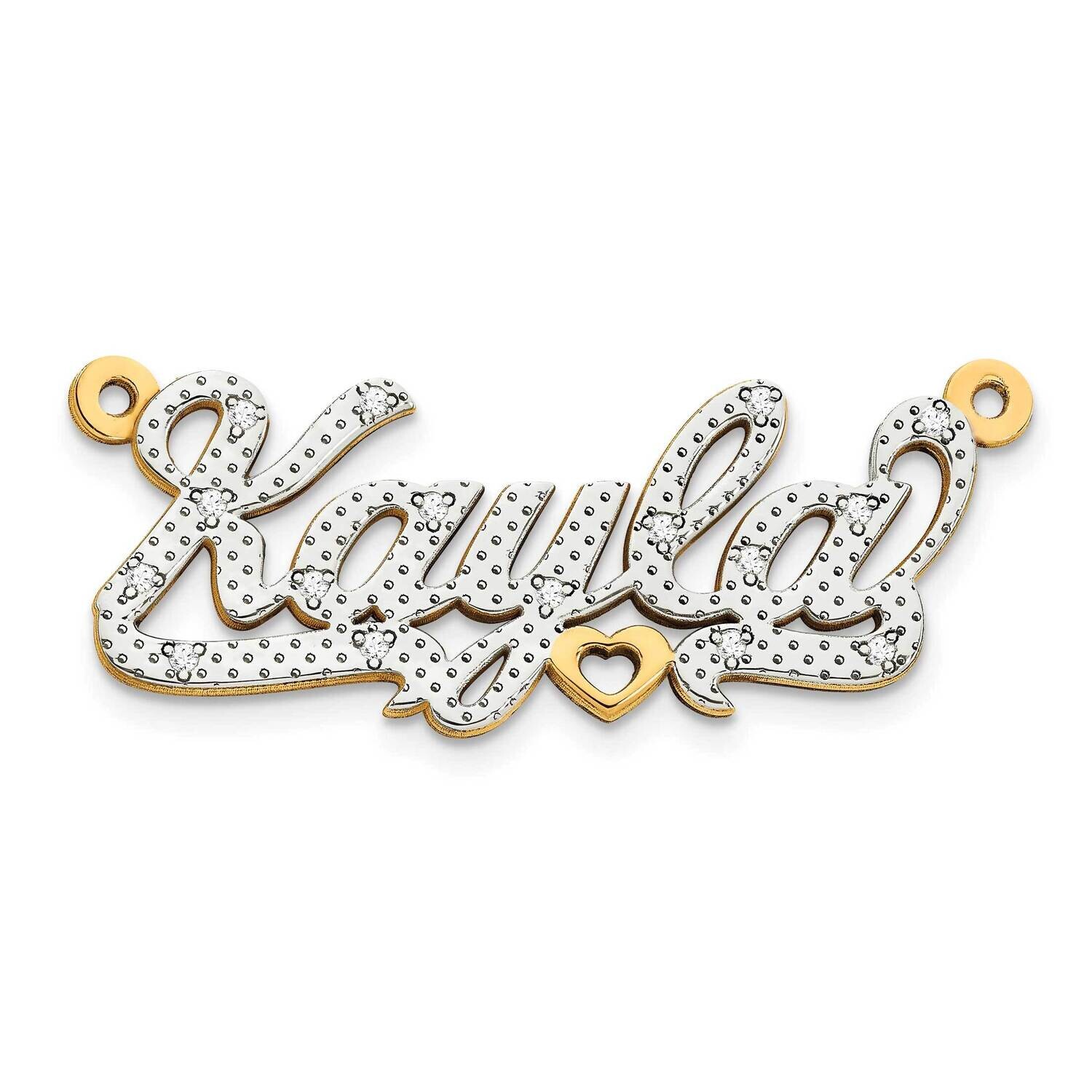3-Dimensional Diamond Nameplate Pendant 10k Gold 10XNA49, MPN: 10XNA49, 191101093401
