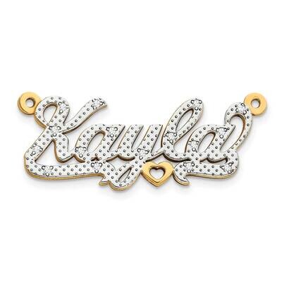 3-Dimensional Diamond Nameplate Pendant 10k Gold 10XNA49, MPN: 10XNA49, 191101093401