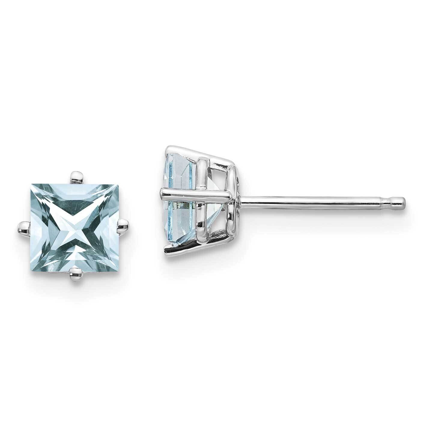 Aquamarine Earrings 14k White Gold XE61WAQ-B, MPN: XE61WAQ-B, 883957341934