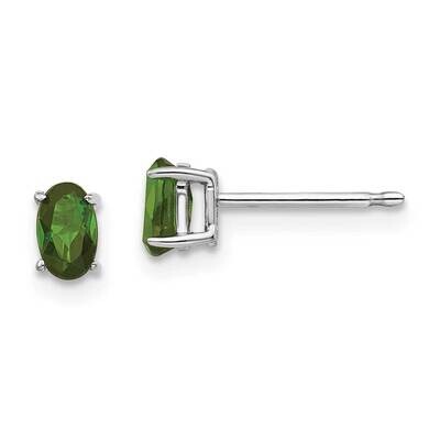 Green Tourmaline Earrings 14k White Gold XE85WGT-B, MPN: XE85WGT-B, 883957105659
